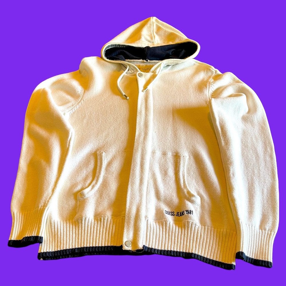 Guess | Men’s Zip Down Sweater Hoodie | Medium